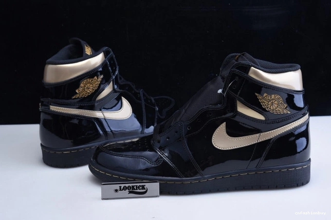 JORDAN METALLIC 1 BLACK (2020) RETRO HIGH AIR GOLD 555088-032 0714